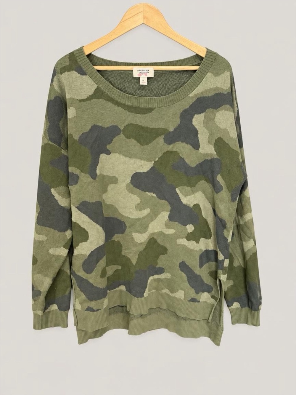 Arizona Jeans Olive Camo Crewneck Sweater - XXL